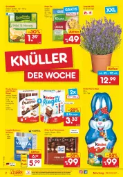 Gazetka promocyjna Netto Marken-Discount - Filial-Angebote - Gazetka - ważna od 02.04 do 02.04.2022 - strona 2 - produkty: batterie, batterien, eis, Germ, grünländer, kakao, Kinder, kinder bueno, kinder riegel, knorr, knorr fix, lavendel, longlife, ndk, nuss, reis, riegel, ritter, ritter sport, schoko, schokolade, Sport, Ti, Tiere, topf, versandkostenfrei
