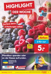 Gazetka promocyjna Netto Marken-Discount - Filial-Angebote - Gazetka - ważna od 02.04 do 02.04.2022 - strona 3 - produkty: angebot, beere, beeren, eis, erdbeere, erdbeeren, heidelbeere, heidelbeeren, himbeer, himbeere, himbeeren, Kinder, leine, reis, Schal, Schale, Ti, Tiere, ZTE