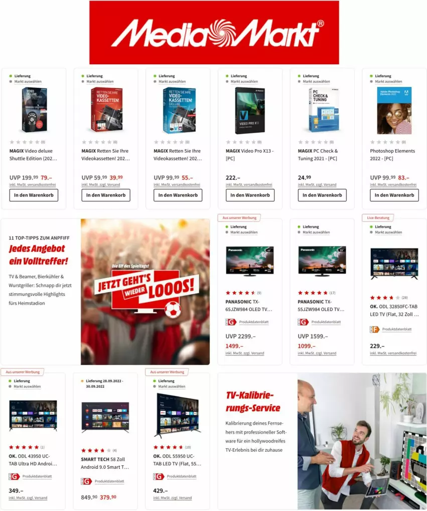 Aktueller Prospekt Media Markt - Prospekte - von 22.09 bis 07.10.2022 - strona 8 - produkty: angebot, bier, brie, deo, elle, grill, korb, led tv, ndk, oled tv, panasonic, Ti, wurst