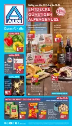 Gazetka promocyjna Aldi Nord - Von Montag - Gazetka - ważna od 16.11 do 16.11.2024 - strona 1 - produkty: aldi, aus der tiefkühlung, beutel, biscotto, butter, decke, eis, erdnüsse, flasche, fleisch, Germ, getränk, gin, Glühwein, hackfleisch, Käse, kerrygold, Knödel, lorenz, Maus, nuss, paprika, rind, rinder, rinderhackfleisch, Schmuck, schnitzel, Ti, wein, wiener, ZTE, zucker