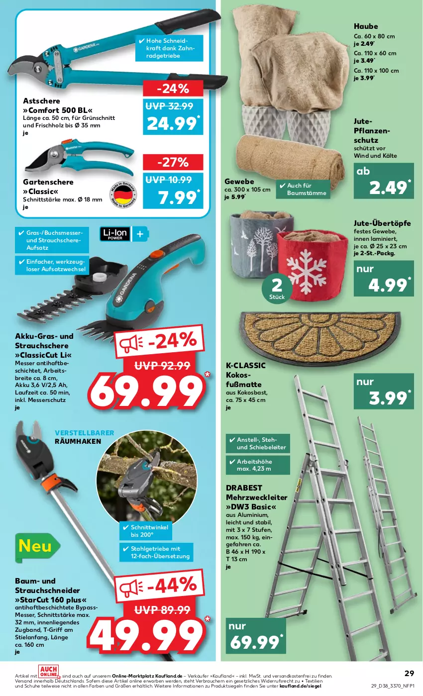 Aktueller Prospekt Kaufland - von 22.09 bis 28.09.2022 - strona 29 - produkty: akku, Bau, Brei, buch, eis, Elan, erde, Fußmatte, Garten, Gartenschere, Holz, kokos, kraft, LG, Liege, messer, ndk, pflanze, pflanzen, Rauch, Schere, schuhe, Strauchschere, Ti, versandkostenfrei, weck, werkzeug