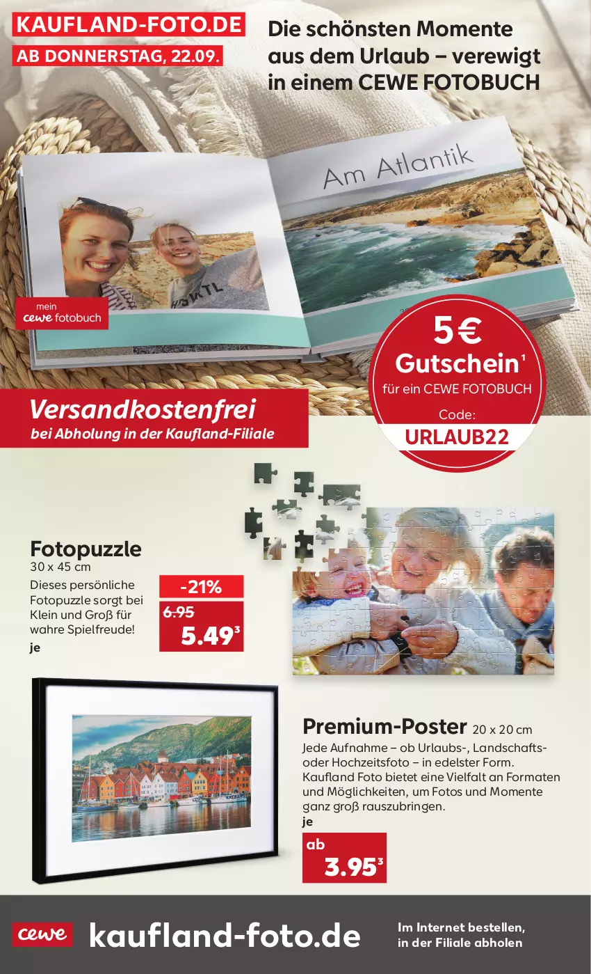 Aktueller Prospekt Kaufland - von 22.09 bis 28.09.2022 - strona 42 - produkty: aktionspreis, Becher, buch, cewe, eis, elle, ente, Fotobuch, gutschein, maille, ndk, papier, Puzzle, reifen, reis, Ria, ring, tasse, Ti, versandkostenfrei