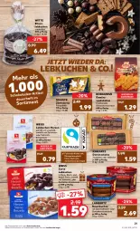 Gazetka promocyjna Kaufland - Gazetka - ważna od 28.09 do 28.09.2022 - strona 21 - produkty: Amber, angebot, angebote, Bau, beutel, brezel, Dominosteine, eis, elle, gewürz, kakao, kuchen, lambertz, Lebkuchen, milch, schoko, schokolade, Ti, vollmilch, Zartbitterschokolade