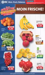 Gazetka promocyjna Combi - Prospekte - Gazetka - ważna od 08.10 do 08.10.2022 - strona 2 - produkty: angebot, angebote, banane, bananen, bio, chiquita, cola, datteltomaten, grana, Granatäpfel, Rana, rucola, salat, Schal, Schale, tafeläpfel, Ti, tomate, tomaten, zitrone, zitronen