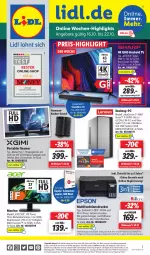 Gazetka promocyjna Lidl - Wochen-Highlights im Onlineshop - Gazetka - ważna od 22.10 do 22.10.2023 - strona 1 - produkty: Android TV, angebot, angebote, dell, Desktop-pc, drucker, dvb, DVB-T, eis, elle, epson, flasche, harman, HDMI, ips-panel, Maus, Mode, monitor, multifunktionsdrucker, ndk, papier, reis, rel, ryzen, Schal, Schale, silvercrest, soundbar, spiegel, ssd, Tastatur, telefon, Ti, tuner, uhd, uhr, usb