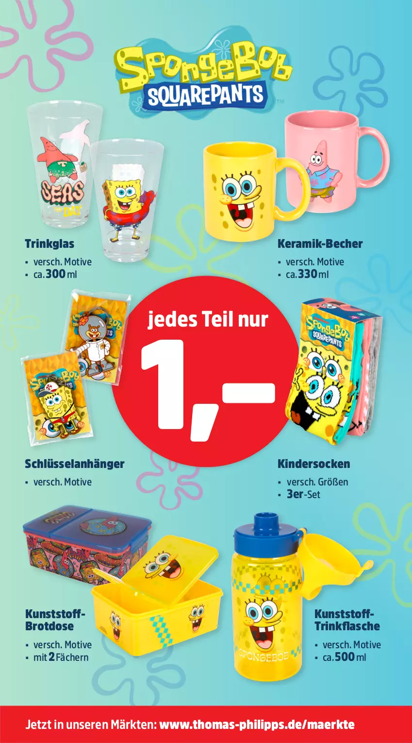 Aktueller Prospekt Thomas Philipps - von 15.06 bis 20.06.2026 - strona 14 - produkty: Anhänger, Becher, brot, Brotdose, Elan, flasche, Kinder, socken, Ti, trinkflasche, trinkglas