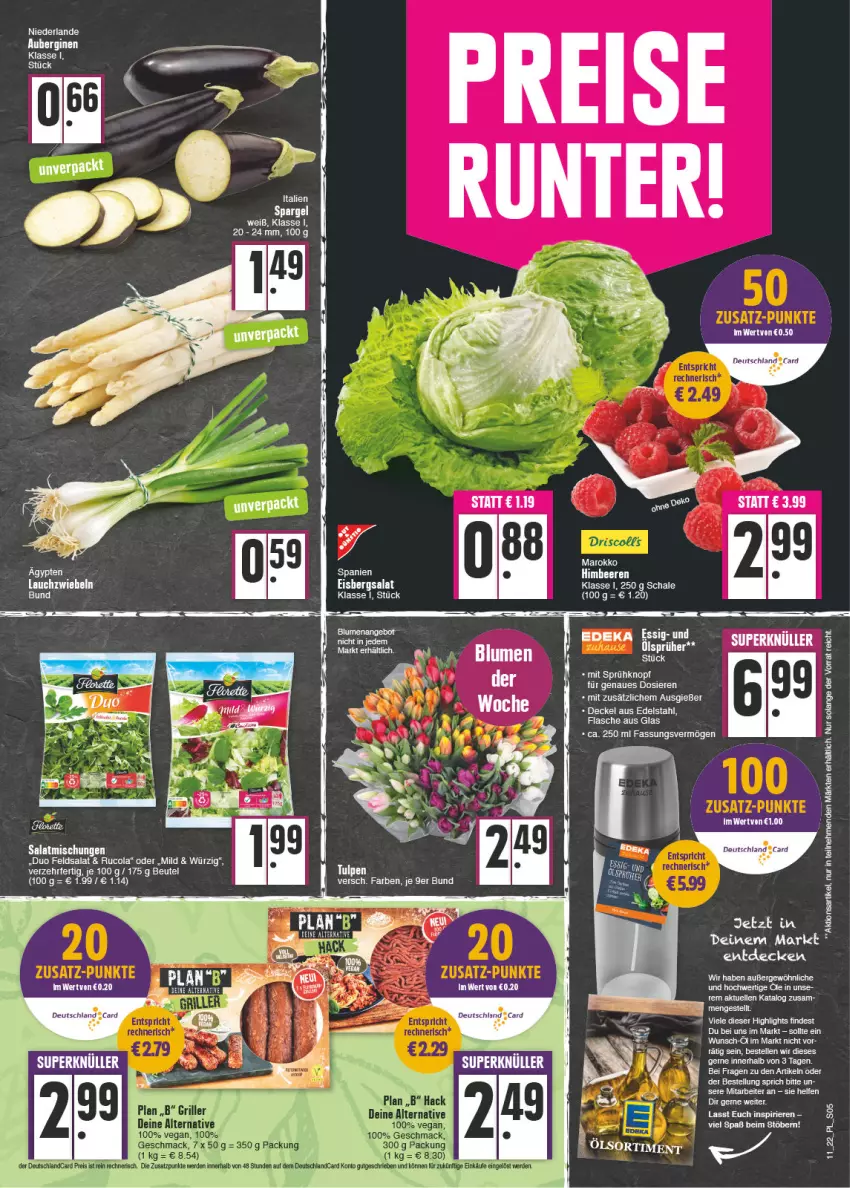 Aktueller Prospekt E Center - Angebote der Woche - von 14.03 bis 19.03.2022 - strona 5 - produkty: aeg, beere, beeren, beutel, cola, decke, Deckel, edelstahl, elle, feldsalat, flasche, florette, himbeer, himbeere, himbeeren, Lauchzwiebel, lauchzwiebeln, rucola, salat, Schal, Schale, spargel, Ti, zwiebel, zwiebeln