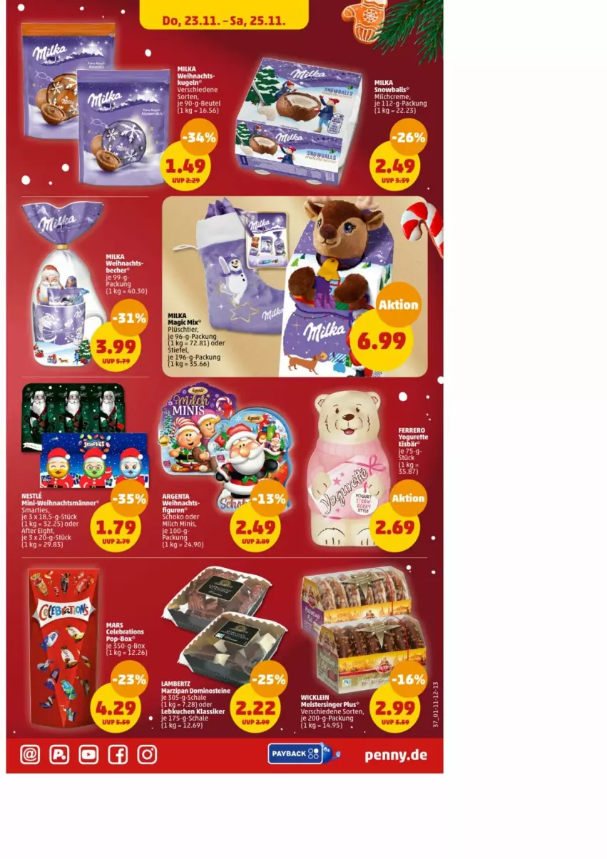 Aktueller Prospekt Penny - Prospekte - von 20.11 bis 25.11.2023 - strona 39 - produkty: milch, schoko, smarties, Ti