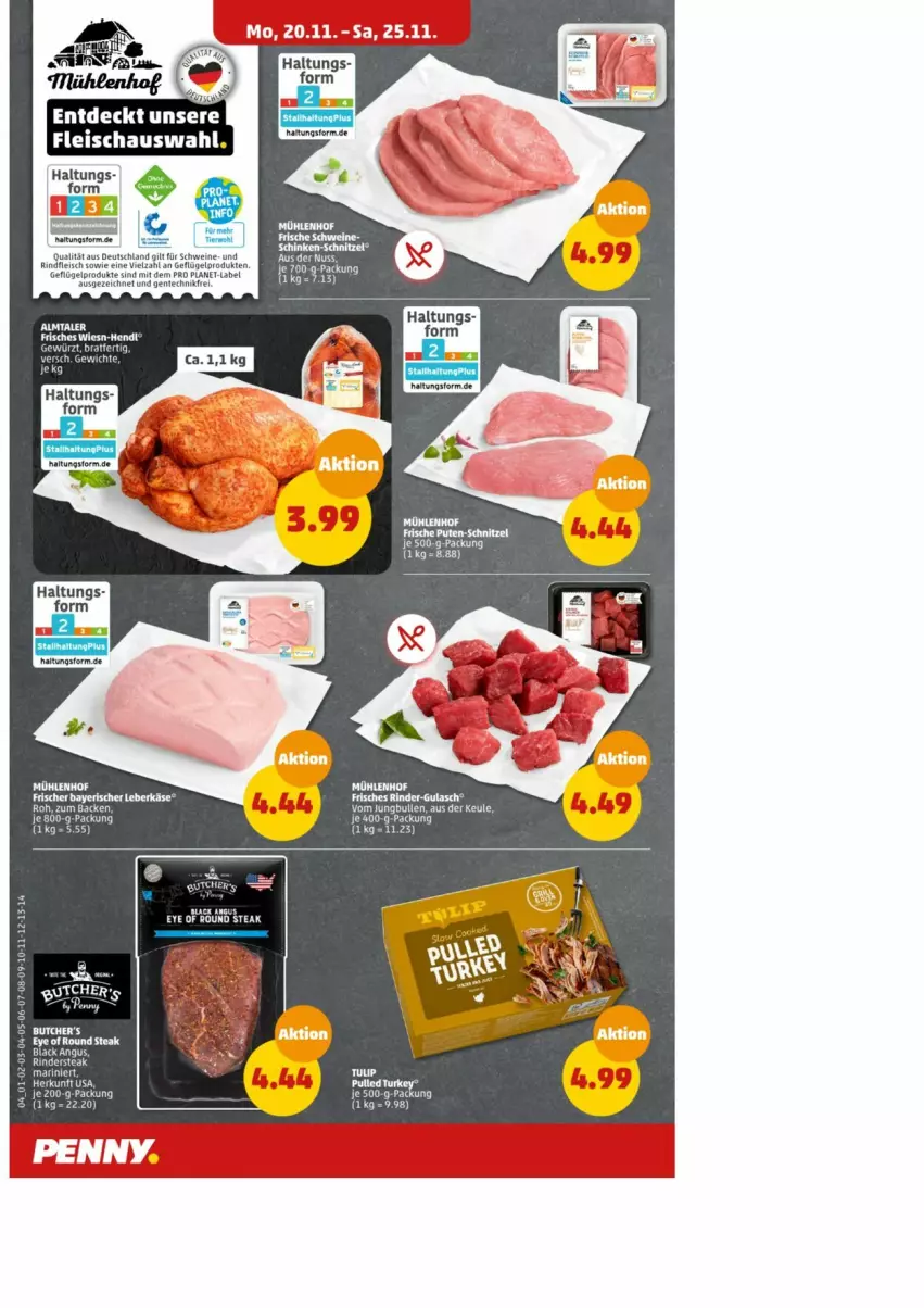 Aktueller Prospekt Penny - Prospekte - von 20.11 bis 25.11.2023 - strona 4 - produkty: ente, Käse, leberkäs, leberkäse, nuss, schinken, schnitzel, schwein, schweine, steak, wein, weine