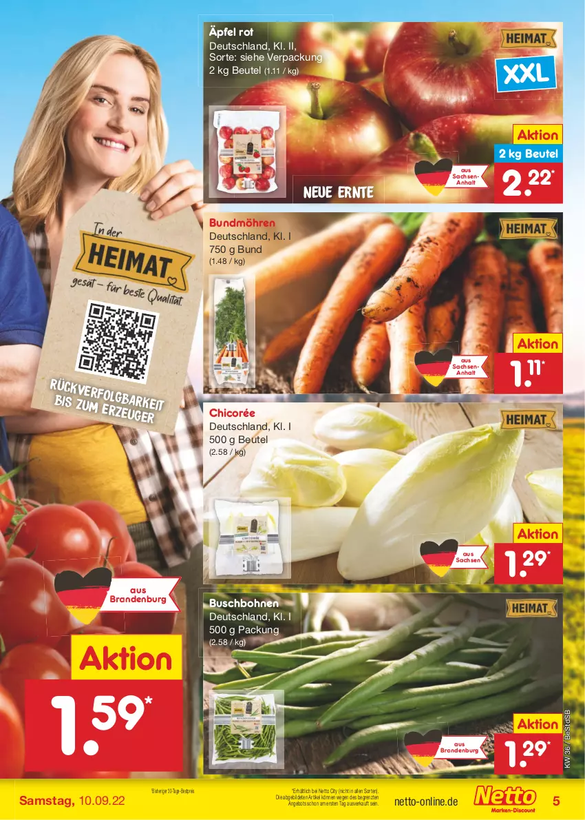 Aktueller Prospekt Netto Marken-Discount - Filial-Angebote - von 05.09 bis 10.09.2022 - strona 5 - produkty: angebot, bestpreis, beutel, bohne, bohnen, brokkoli, Bundmöhren, Buschbohnen, eis, LG, möhren, reis, sac, Ti, ZTE