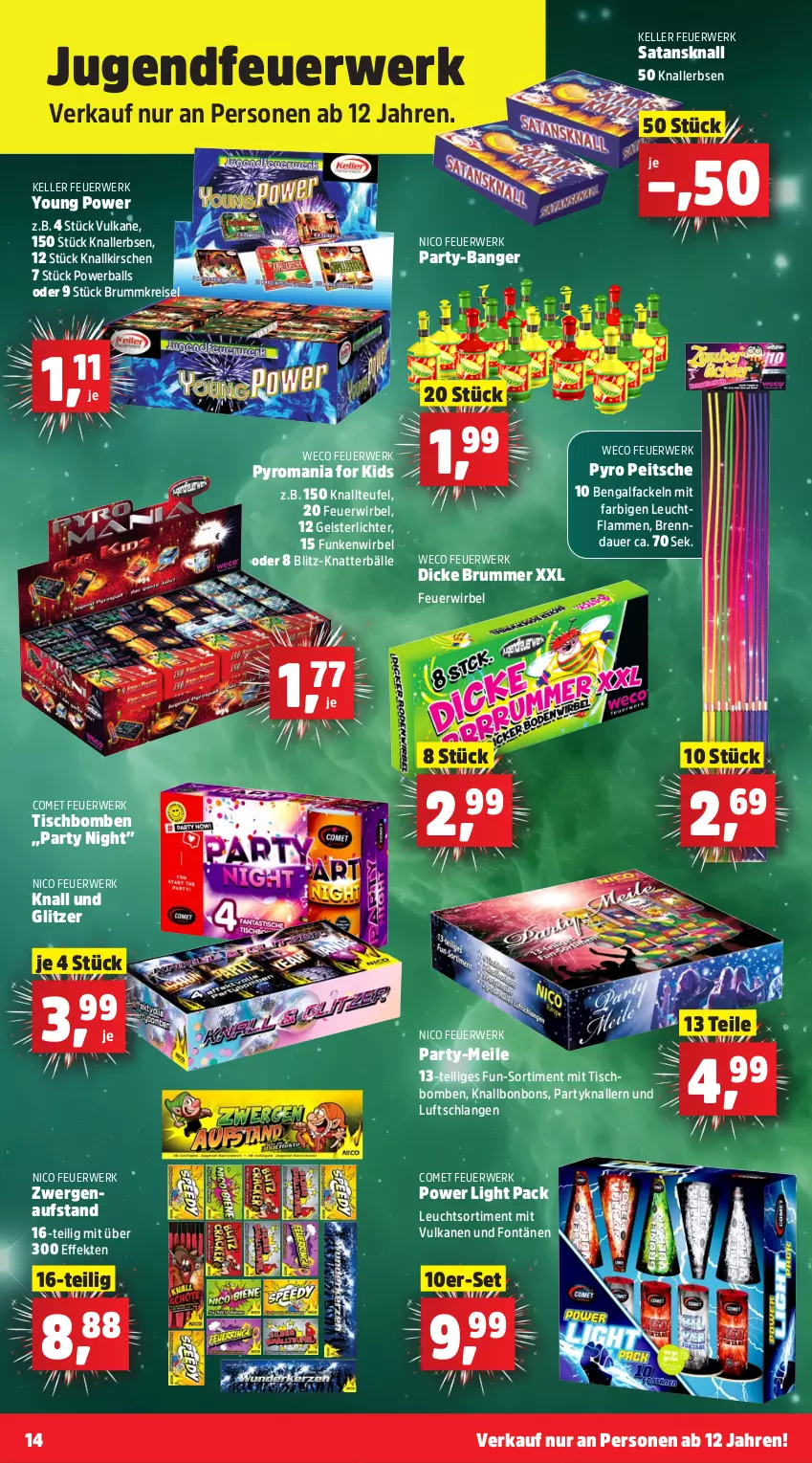 Aktueller Prospekt Thomas Philipps - von 29.12.2026 bis 03.01.2027 - strona 14 - produkty: auer, ball, bonbons, eis, elle, erbsen, Jugendfeuerwerk, kirsch, kirsche, kirschen, Knallerbsen, lamm, Luftschlangen, powerball, reis, rum, rwe, Ti, tisch, Tischbomben, Yo