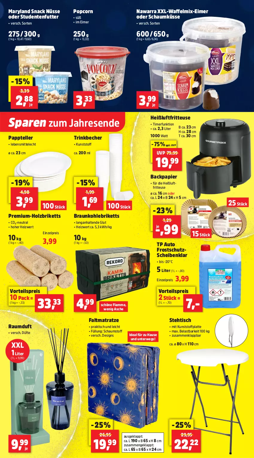 Aktueller Prospekt Thomas Philipps - von 29.12.2026 bis 03.01.2027 - strona 5 - produkty: auto, Becher, braun, briketts, eimer, eis, elle, ente, Faltmatratze, fritteuse, Heißluftfritteuse, Holz, Holzbriketts, lamm, latte, lebensmittel, matratze, papier, popcorn, Raumduft, reis, rwe, snack, studentenfutter, teller, Ti, timer, tisch, trinkbecher, vorteilspreis