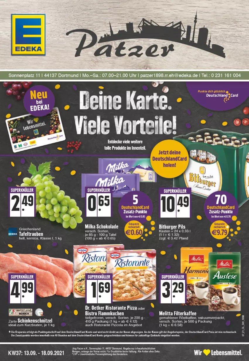 Aktueller Prospekt Edeka - Angebote der Woche - von 13.09 bis 18.09.2021 - strona 1