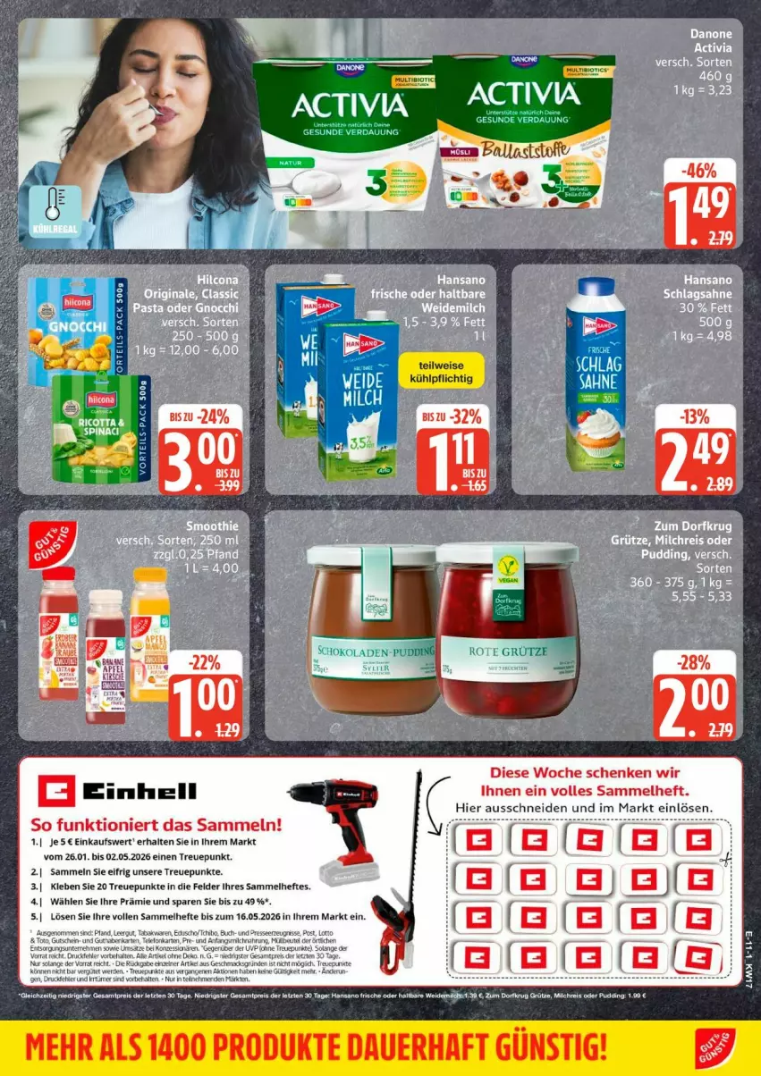 Aktueller Prospekt Edeka - Prospekte - von 20.04 bis 25.04.2026 - strona 14 - produkty: activia, auer, buch, Cap, eduscho, einhell, eis, erde, grütze, Hefte, LG, milch, milchreis, pudding, reis, sahne, schlagsahne, Tchibo, tee, Ti, ZTE, Zum Dorfkrug