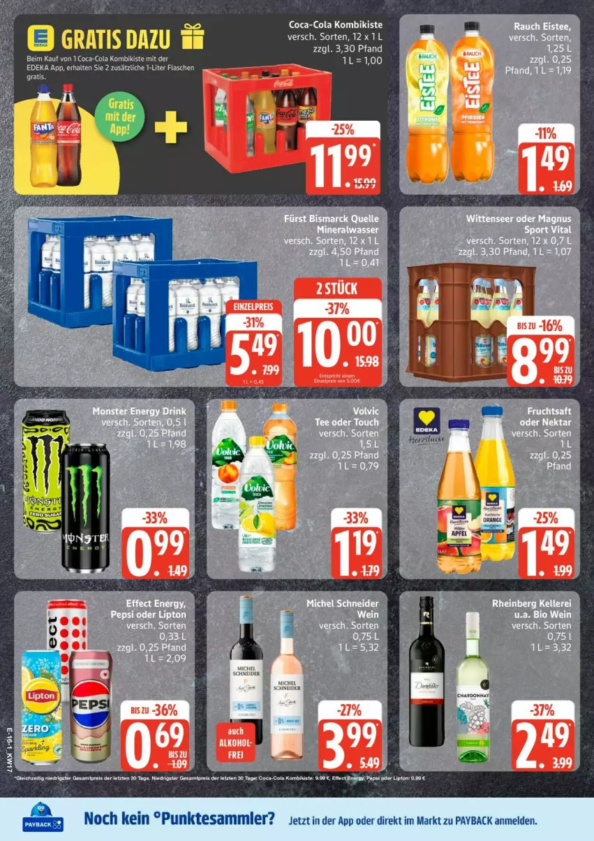 Aktueller Prospekt Edeka - Prospekte - von 20.04 bis 25.04.2026 - strona 21 - produkty: coca-cola, cola, eis, lipton, Michel Schneider, payback, reis, tesa, Ti, ZTE