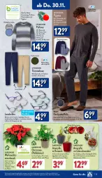 Gazetka promocyjna Aldi Nord - Von Montag - Gazetka - ważna od 02.12 do 02.12.2023 - strona 23 - produkty: aldi, Anzug, Bau, baumwolle, bett, Blüte, Brei, Brille, dell, eis, elle, ente, garnitur, Gläser, hose, kulturtopf, LG, Mode, Pantoffeln, pflanze, Pullover, Pyjama, reine baumwolle, Ria, rwe, tee, Ti, topf, up2fashion, walkx, Weihnachtsstern, wolle, zwiebel