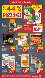 Gazetka promocyjna Aldi Nord - Von Montag - Gazetka - ważna od 02.12 do 02.12.2023 - strona 7 - produkty: apfel, ariel, aus der tiefkühlung, beutel, braten, Dr. Oetker, eimer, eis, fertiggericht, filet, filets, flasche, frosta, Gänsebrust, gin, gouda, hafer, kochschinken, kräuter, malz, matjes, Matjesfilet, matjesfilets, Nordsee, Ofen, Pods, pute, reis, schinken, Schmalz, schwein, schweine, Ti, waschmittel, wein, weine, ZTE, zwiebel