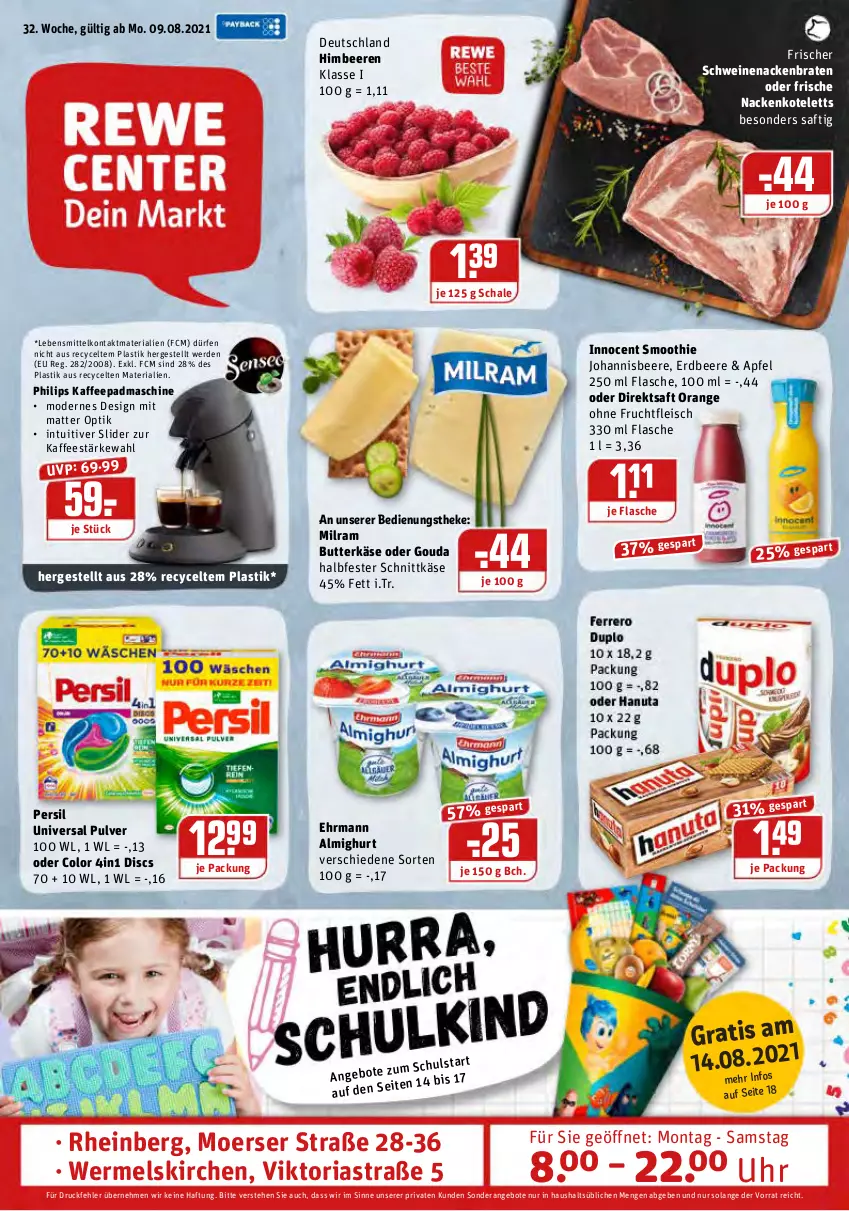 Aktueller Prospekt Rewe - Prospekte - von 09.08 bis 14.08.2021 - strona 1