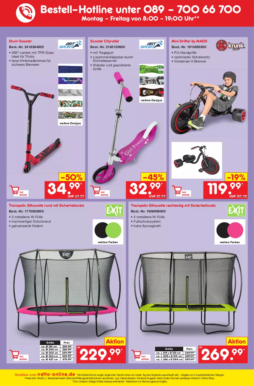 Aktueller Prospekt Netto Marken-Discount - Filial-Angebote - von 27.03 bis 01.04.2023 - strona 43 - produkty: angebot, eis, kraft, ndk, reis, Roller, Schal, Schale, scooter, telefon, Ti, Trampolin, uhr, ZTE