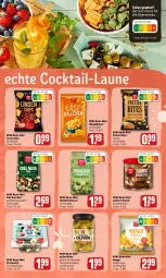 Gazetka promocyjna Rewe - Prospekte - Gazetka - ważna od 03.07 do 03.07.2022 - strona 29 - produkty: bites, chips, cocktail, erdnüsse, grüne oliven, jumbo, Käse, linsen, mandel, mandeln, mango, nuss, olive, oliven, Pretzel, rewe beste wahl, salat, salz, Schal, Schale, Ti, wasa