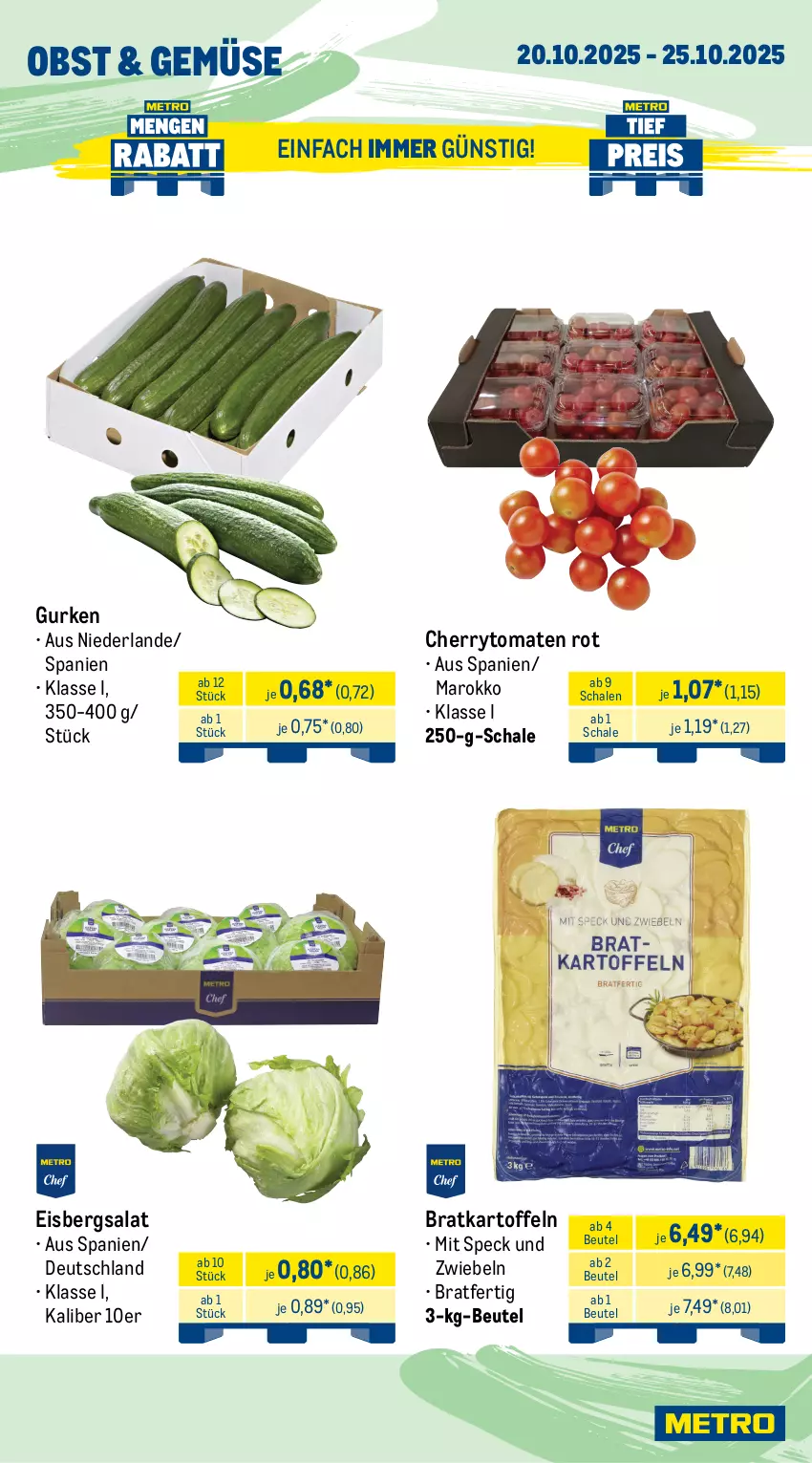 Aktueller Prospekt Metro - Wochen-Angebote Gastro - von 20.10 bis 25.10.2025 - strona 10 - produkty: alpro, beutel, brot, cherrytomaten, edamer, eis, eisbergsalat, gouda, gurke, gurken, hafer, kartoffel, kartoffeln, kokos, kokosnuss, mac, mandel, milch, milram, nuss, obst, reis, sahne, salat, Schal, Schale, schlagsahne, soya, Speck, Ti, tomate, tomaten, zwiebel, zwiebeln