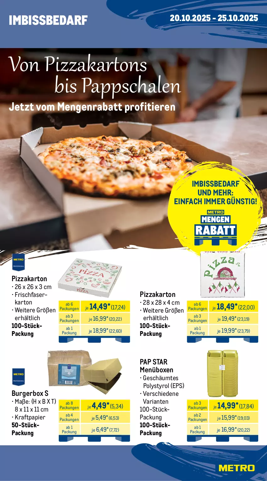 Aktueller Prospekt Metro - Wochen-Angebote Gastro - von 20.10 bis 25.10.2025 - strona 21 - produkty: burger, kraft, papier, pizza, Ria, Schal, Schale, Ti, Tiere