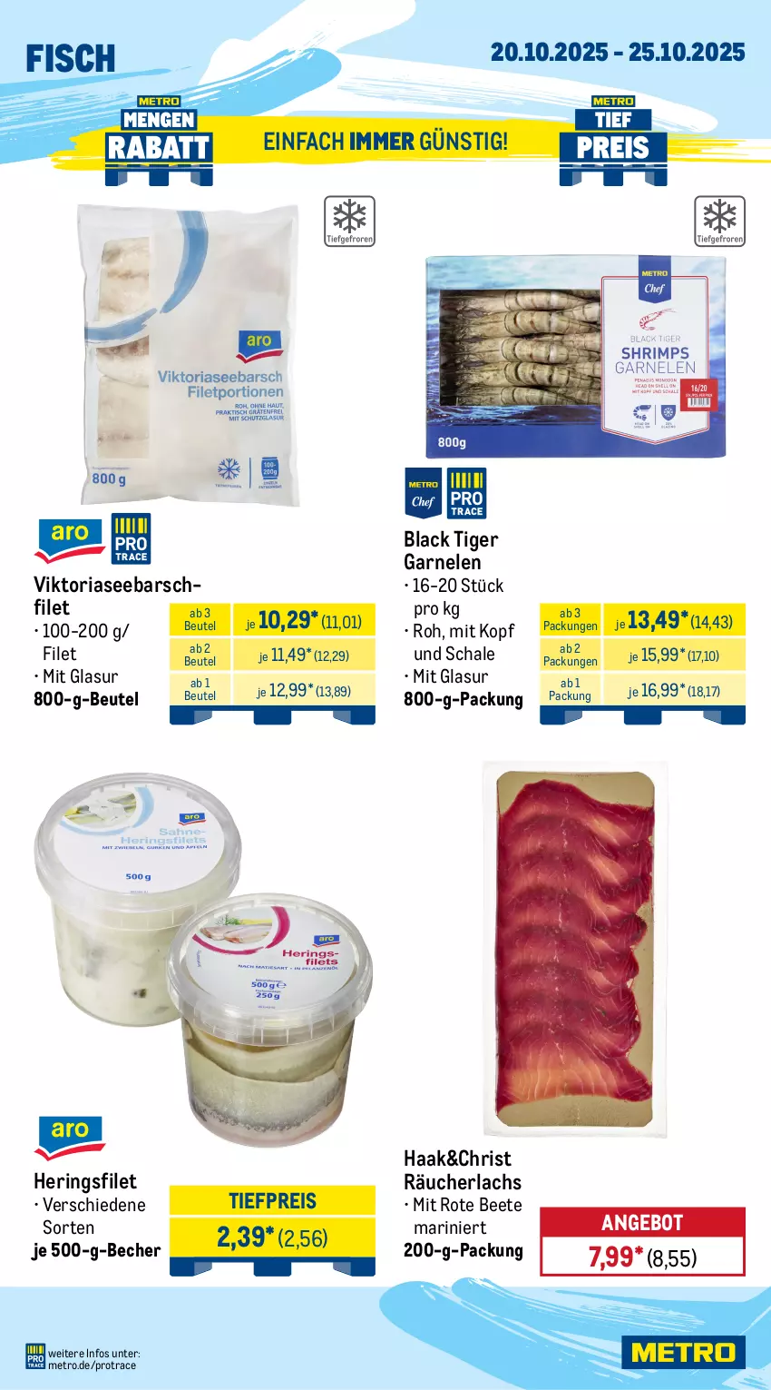 Aktueller Prospekt Metro - Wochen-Angebote Gastro - von 20.10 bis 25.10.2025 - strona 6 - produkty: angebot, Becher, beere, beeren, beutel, eis, erdbeere, erdbeeren, filet, fisch, garnelen, grana, Granatäpfel, hering, Herings, lachs, lack, mango, Metro, obst, orange, orangen, Rana, Räucherlachs, reis, Ria, ring, saft, Saftorangen, Schal, Schale, Ti, tiefpreis