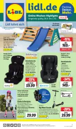 Gazetka promocyjna Lidl - Wochen-Highlights im Onlineshop - Gazetka - ważna od 02.10 do 02.10.2022 - strona 1 - produkty: angebot, angebote, auto, crivit, Holz, Kinder, Kindersitz, ndk, rel, rwe, scooter, Sitzerhöhung, Ti, Tipi