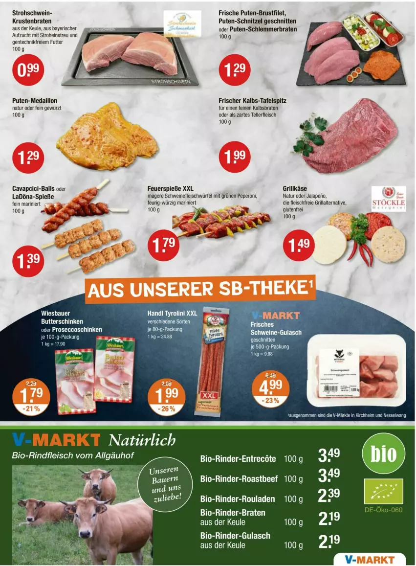 Aktueller Prospekt Vmarkt - Prospekte - von 11.09 bis 17.09.2025 - strona 3 - produkty: auer, ball, Bau, Bauer, beef, bio, bio-rindfleisch, braten, brustfilet, Cava, eis, elle, ente, filet, fleisch, gewürz, grill, Grillkäse, gulasch, Käse, krustenbraten, LG, natur, peperoni, Peroni, pute, rind, rinder, rinder-rouladen, rindfleisch, roastbeef, rouladen, schnitten, schnitzel, schwein, schweine, schweinefleisch, tafelspitz, teller, Ti, wein, weine, wiesbauer, würfel