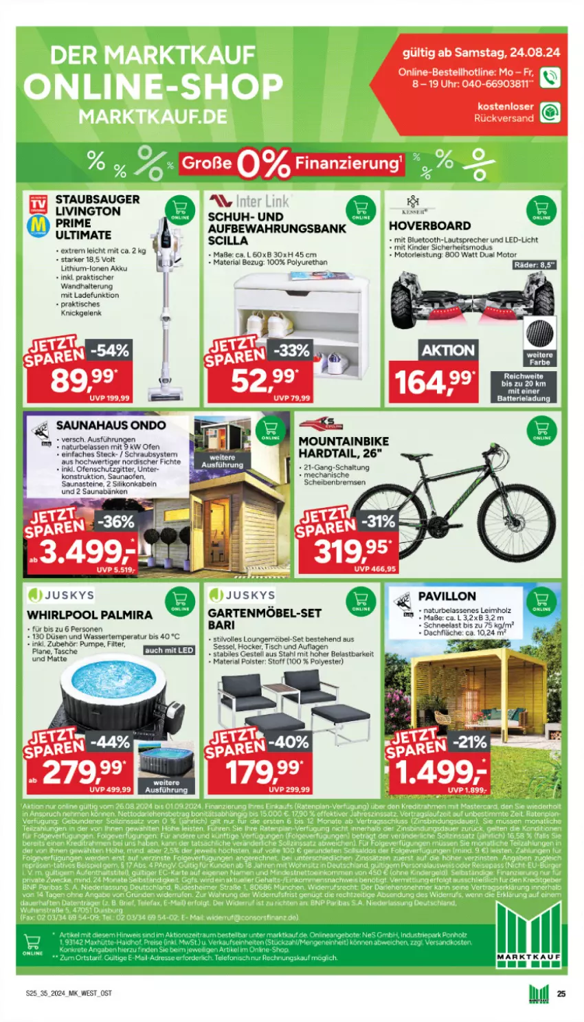 Aktueller Prospekt Marktkauf - Prospekt - von 25.08 bis 31.08.2024 - strona 25 - produkty: akku, Bank, batterie, bluetooth-lautsprecher, eis, Garten, gartenmöbel, hocker, Kinder, lautsprecher, led-licht, mab, möbel, Mountainbike, natur, Ofen, pavillon, pool, Ria, Schal, sessel, staubsauger, Tasche, Ti, tisch, uhr, wandhalterung, wasser, Whirlpool