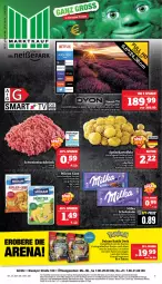 Gazetka promocyjna Marktkauf - Prospekt - Gazetka - ważna od 31.08 do 31.08.2024 - strona 1 - produkty: eis, fleisch, gin, hackfleisch, HDMI, kartoffel, kartoffeln, Käse, milka, milram, reis, schoko, schokolade, schwein, schweine, Schweinehackfleisch, speisekartoffeln, Ti, wein, weine