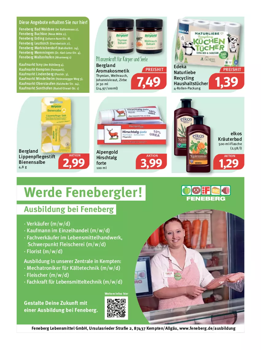 Aktueller Prospekt Feneberg - Prospekte - von 07.01 bis 08.01.2022 - strona 11 - produkty: angebot, angebote, auer, Bad, ball, buch, chloe, Clin, deka, Diesel, Egger, eis, elkos, emmi, erde, flasche, fleisch, Fleischerei, haushaltstücher, Johanniskraut, kosmetik, kraft, Kraut, kräuter, lebensmittel, LG, Lippenpflege, natur, Nike, Ofen, pflanze, pflanzen, Rauch, reis, Schere, Ti, tücher, usb