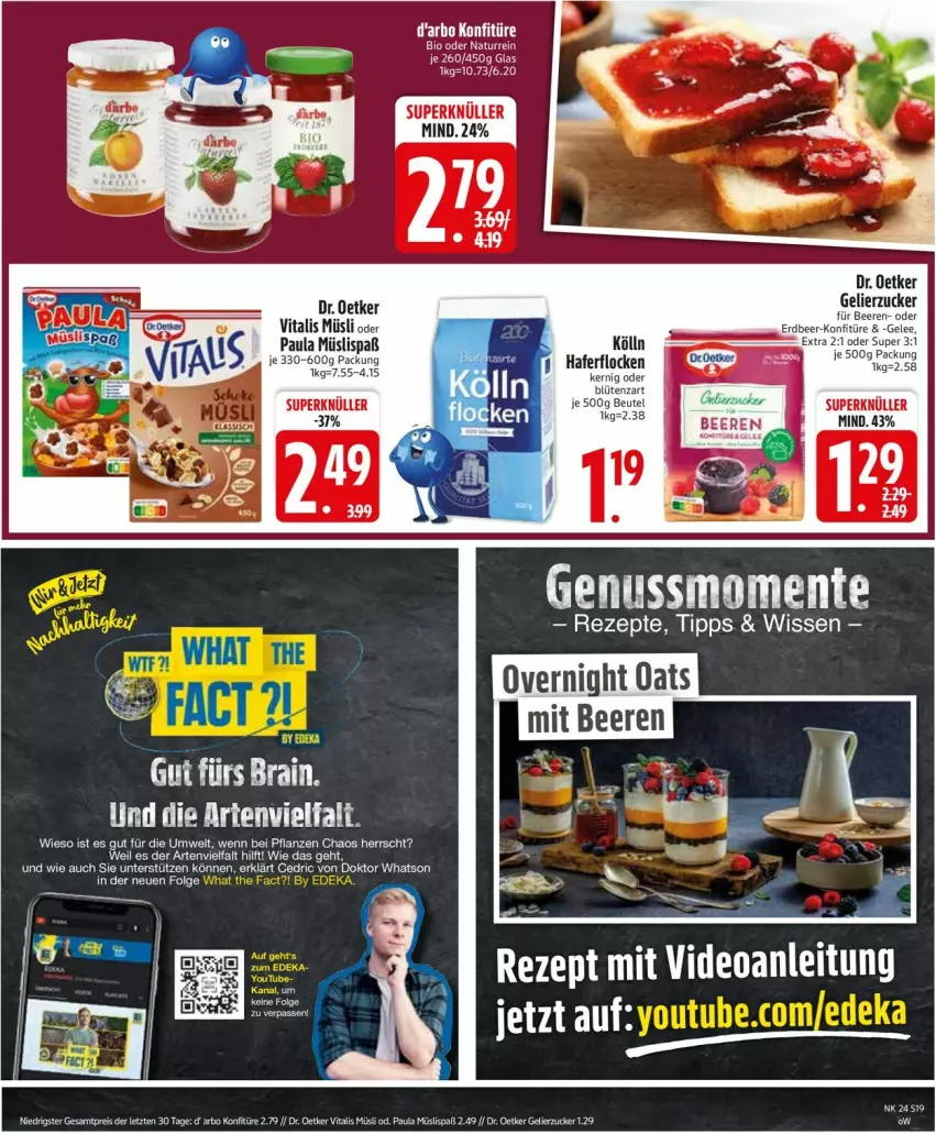 Aktueller Prospekt Edeka - Prospekte - von 09.06 bis 14.06.2025 - strona 19 - produkty: Bau, beere, beeren, beutel, bio, Blüte, Dr. Oetker, eis, gelee, gelierzucker, kölln, konfitüre, müsli, natur, Paula, pflanze, pflanzen, reis, rezept, rezepte, Ti, vita, vitalis, vitalis müsli, ZTE, zucker