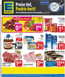 Gazetka promocyjna Edeka - Prospekte - Gazetka - ważna od 14.06 do 14.06.2025 - strona 1 - produkty: auer, aufschnitt, Becher, beere, beeren, beutel, bier, bierschinken, braten, chips, creme, crunchips, deka, eis, erdbeere, erdbeeren, flasche, franziskaner, frischwurst-aufschnitt, gin, gulasch, haltbare milch, jungbullen, kirsch, kirsche, kirschen, lorenz, lorenz crunchips, milch, nuss, nuss-nugat-creme, nutella, reis, rouladen, Schal, Schale, schinken, Ti, weihenstephan, wurst, Zelt