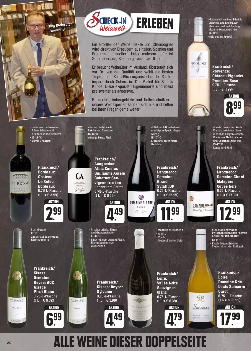 Aktueller Prospekt E Center - Angebote der Woche - von 02.10 bis 07.10.2023 - strona 2 - produkty: aperitif, aprikose, auer, Bau, beere, beeren, braten, cabernet, cabernet sauvignon, champagne, champagner, chateau, cuvée, eis, elle, ente, fisch, flammkuchen, flasche, frucht, früchte, Geflügel, gewürz, grapefruit, johannisbeere, Käse, Kraut, kräuter, kräutern, kuchen, Kürbis, Lakritz, lamm, meeresfrüchte, merl, merlot, Nike, obst, orange, orangen, pasta, pfirsich, Pinot, Rauch, reis, rind, Rubin, sac, salat, Sauerkraut, sauvignon, sauvignon blanc, Schal, Schale, sekt, Speck, steak, Ti, wein, weine, Zander, ziegenkäse