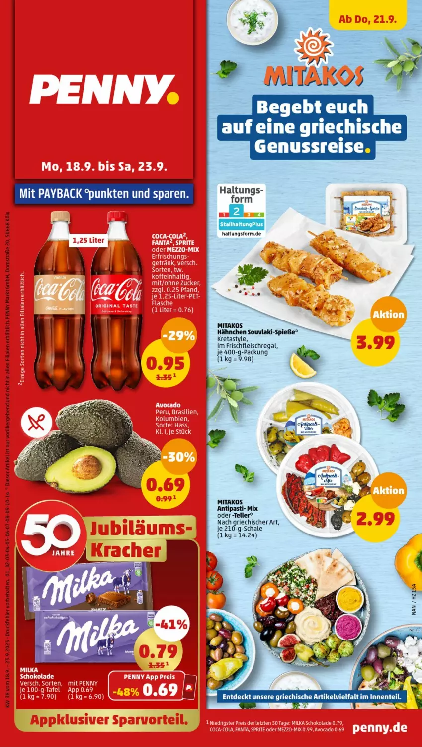 Aktueller Prospekt Penny - Prospekte - von 18.09 bis 23.09.2023 - strona 1 - produkty: antipasti, asti, eis, elle, Elvie, ente, fleisch, payback, regal, Schal, Schale, teller, Ti