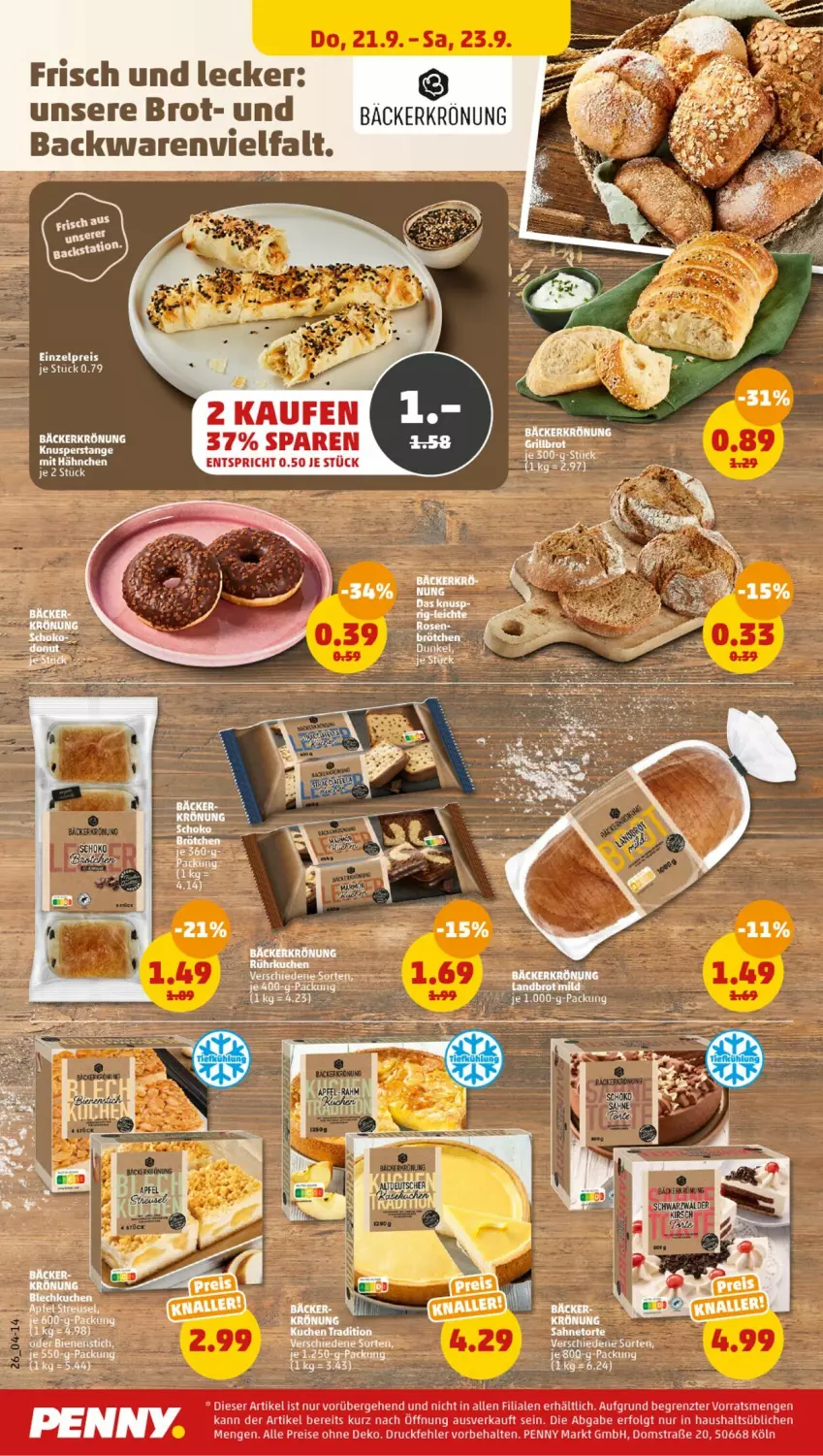 Aktueller Prospekt Penny - Prospekte - von 18.09 bis 23.09.2023 - strona 28 - produkty: backwaren, brot, eis, kuchen, LG, reis, Ti, ZTE