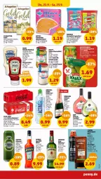 Gazetka promocyjna Penny - Prospekte - Gazetka - ważna od 23.09 do 23.09.2023 - strona 33 - produkty: aperol, Apple, Bad, beutel, coca-cola, cola, flasche, frucht, gin, Graved Lachs, heinz, jameson, ketchup, lachs, mayonnaise, meerrettich, Oblaten, pils, pilsener, Rettich, rum, sahne, salz, Sambal Oelek, sauce, schogetten, sekt, söhnlein, Ti, tomato ketchup, whiskey, Yo, zucker