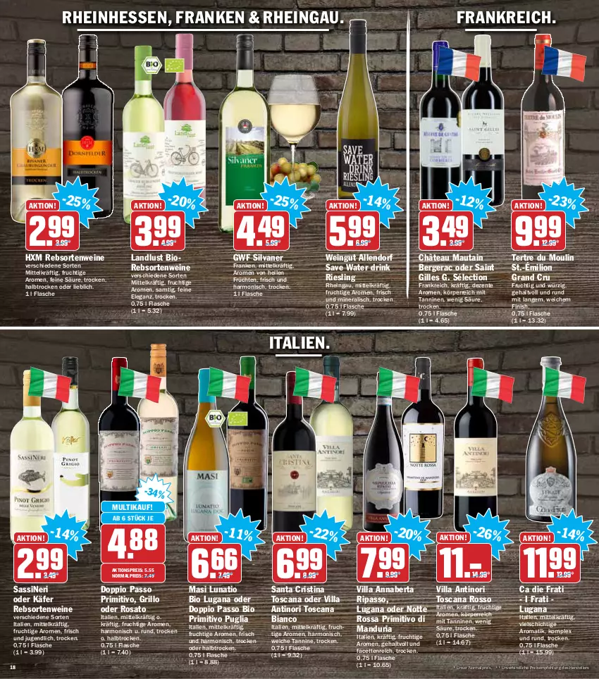 Aktueller Prospekt Aez - Prospekte - von 24.01 bis 29.01.2022 - strona 18 - produkty: aktionspreis, Berger, bio, doppio passo, drink, eis, elle, ente, Finish, flasche, frucht, früchte, früchten, grill, grillo, käfer, lion, passo, primitivo, rebsortenweine, reis, Ria, riesling, rosato, silvaner, teller, Ti, wein, weine