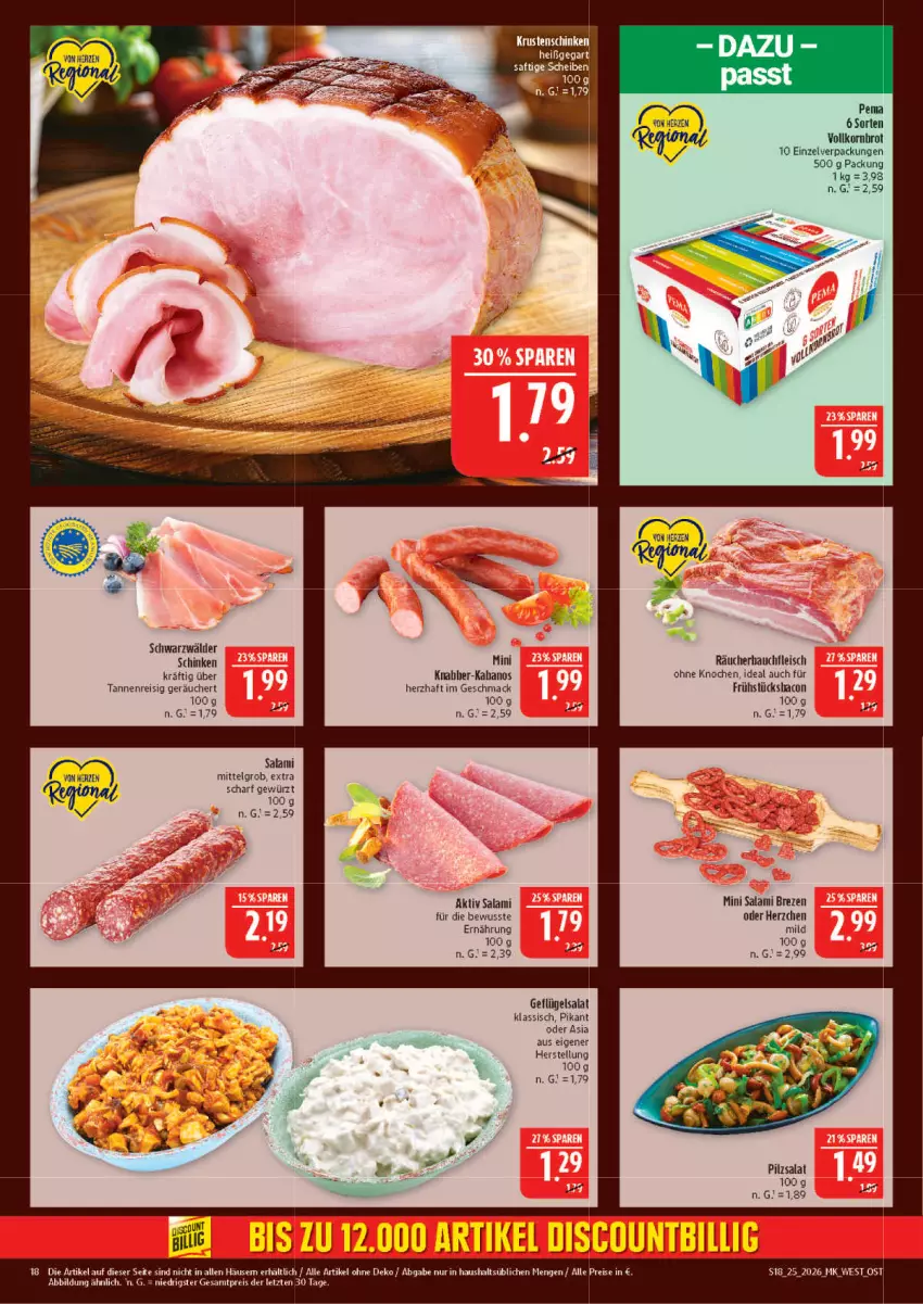 Aktueller Prospekt Marktkauf - Prospekt - von 14.06 bis 20.06.2026 - strona 18 - produkty: bacon, Bau, brot, eis, fleisch, Geflügel, geflügelsalat, gewürz, kabanos, korn, Kornbrot, LG, mac, reis, salami, salat, schinken, schwarzwälder schinken, tee, Ti, vollkornbrot, ZTE