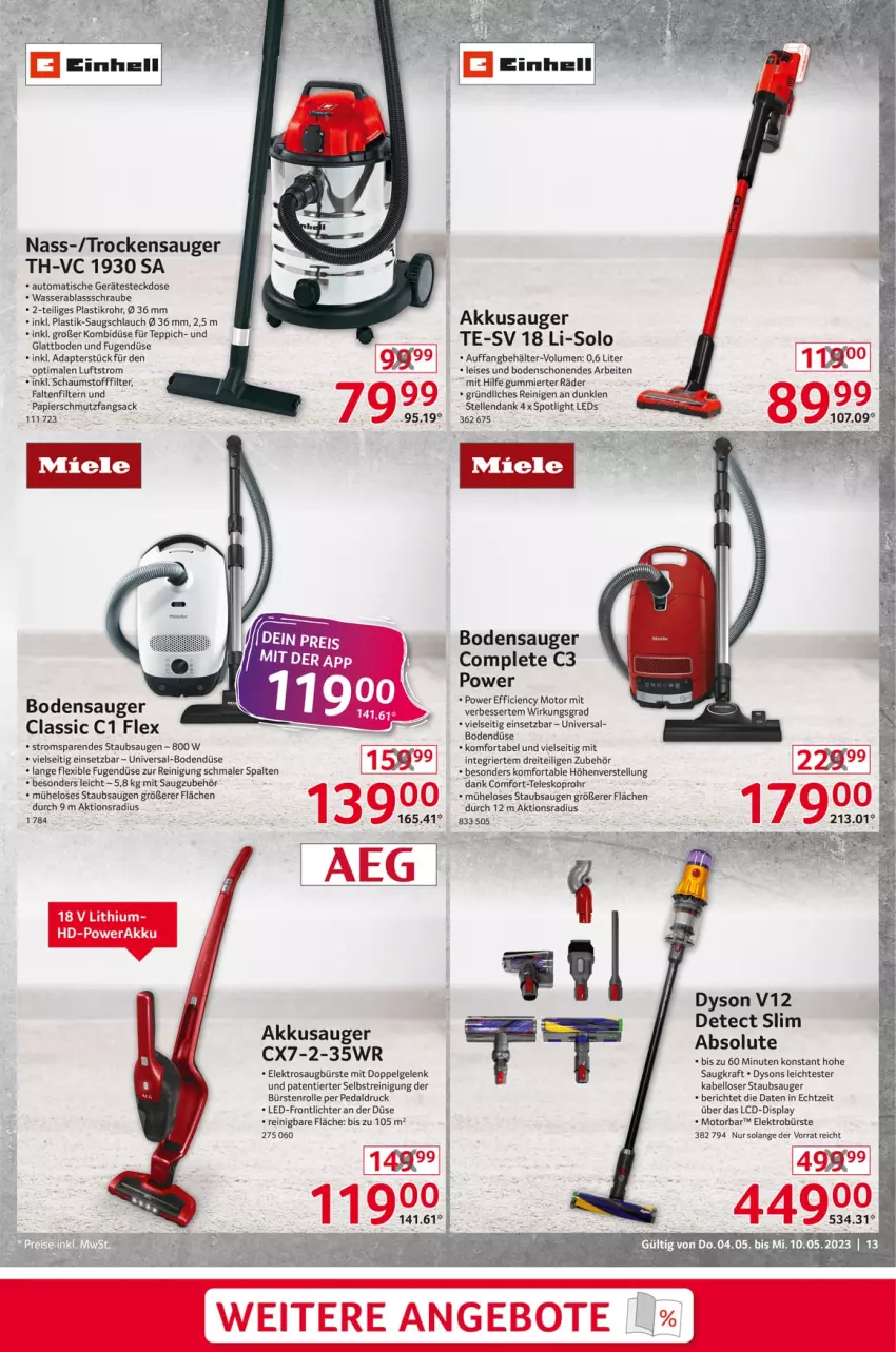 Aktueller Prospekt Selgros - Nonfood - von 04.05 bis 10.05.2023 - strona 13 - produkty: adapter, aeg, akku, asti, auto, Behälter, bodensauger, bürste, bürsten, Cien, Dyson, eis, Elektro, elle, kraft, leds, LG, Reinigung, sac, schlauch, staubsauger, steckdose, tee, Teleskop, teppich, Ti, tisch, Trockensauger, wasser