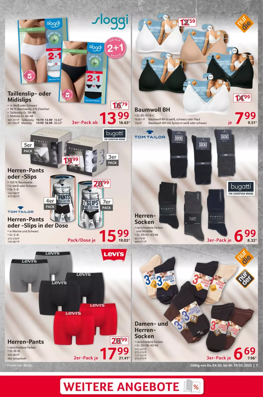 Aktueller Prospekt Selgros - Nonfood - von 04.05 bis 10.05.2023 - strona 7 - produkty: Bau, baumwolle, dell, eis, elle, herren-pants, Mode, Pants, slip, slips, socken, Taillenslip, tom tailor, wolle