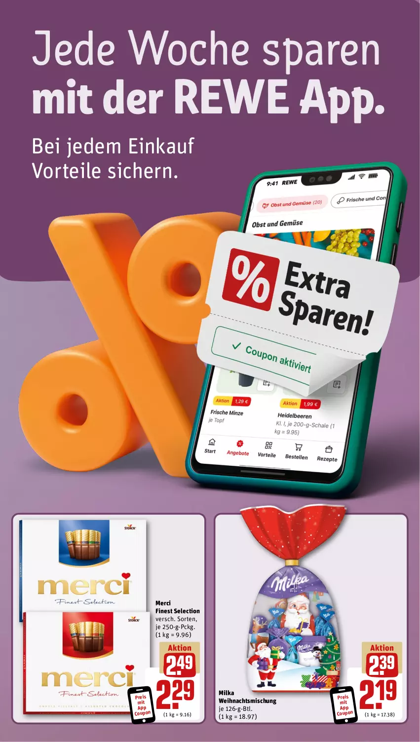 Aktueller Prospekt Rewe - Prospekte - von 25.11 bis 30.11.2024 - strona 2 - produkty: coupon, eis, merci, milka, reis, Ti