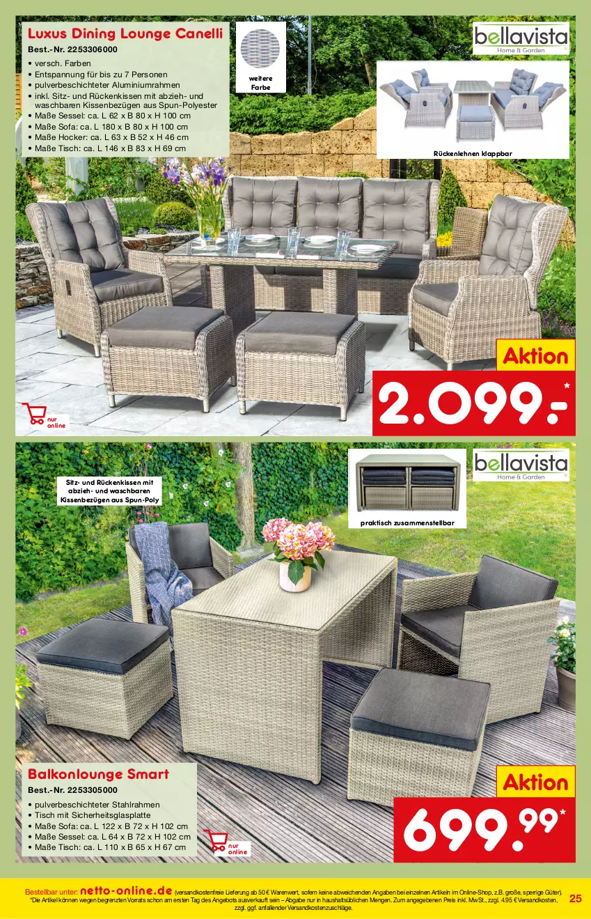 Aktueller Prospekt Netto Marken-Discount - Online-Angebote März - von 27.02 bis 06.03.2022 - strona 25 - produkty: angebot, eis, glasplatte, hocker, kissen, latte, ndk, reis, Rückenkissen, rückenlehne, sessel, Sofa, Ti, tisch, versandkostenfrei, ZTE