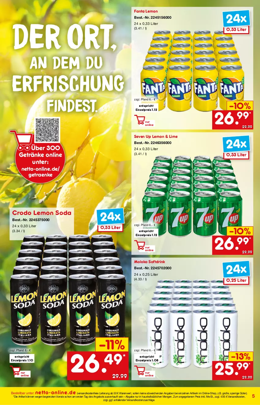 Aktueller Prospekt Netto Marken-Discount - Online-Angebote März - von 27.02 bis 06.03.2022 - strona 5 - produkty: angebot, drink, eis, fanta, getränk, getränke, ndk, reis, ring, Soda, Ti, versandkostenfrei, ZTE