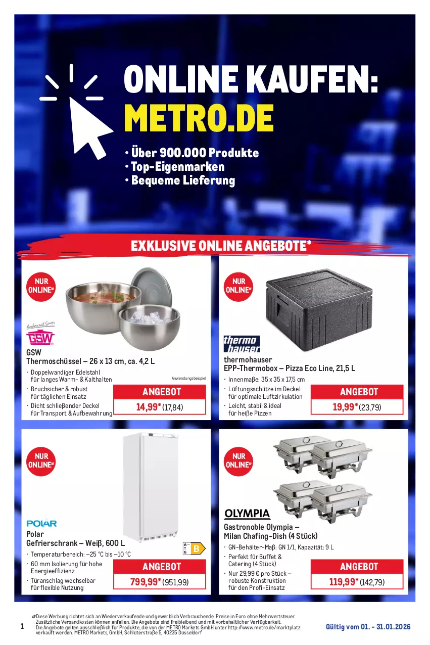 Aktueller Prospekt Metro - Monats-Menü - von 01.01 bis 31.01.2026 - strona 20 - produkty: angebot, angebote, Behälter, decke, Deckel, edelstahl, eis, erde, gefrierschrank, gsw, Metro, ndk, pizza, Rauch, reis, ring, rwe, Schrank, schüssel, Sport, Ti, türanschlag wechselbar