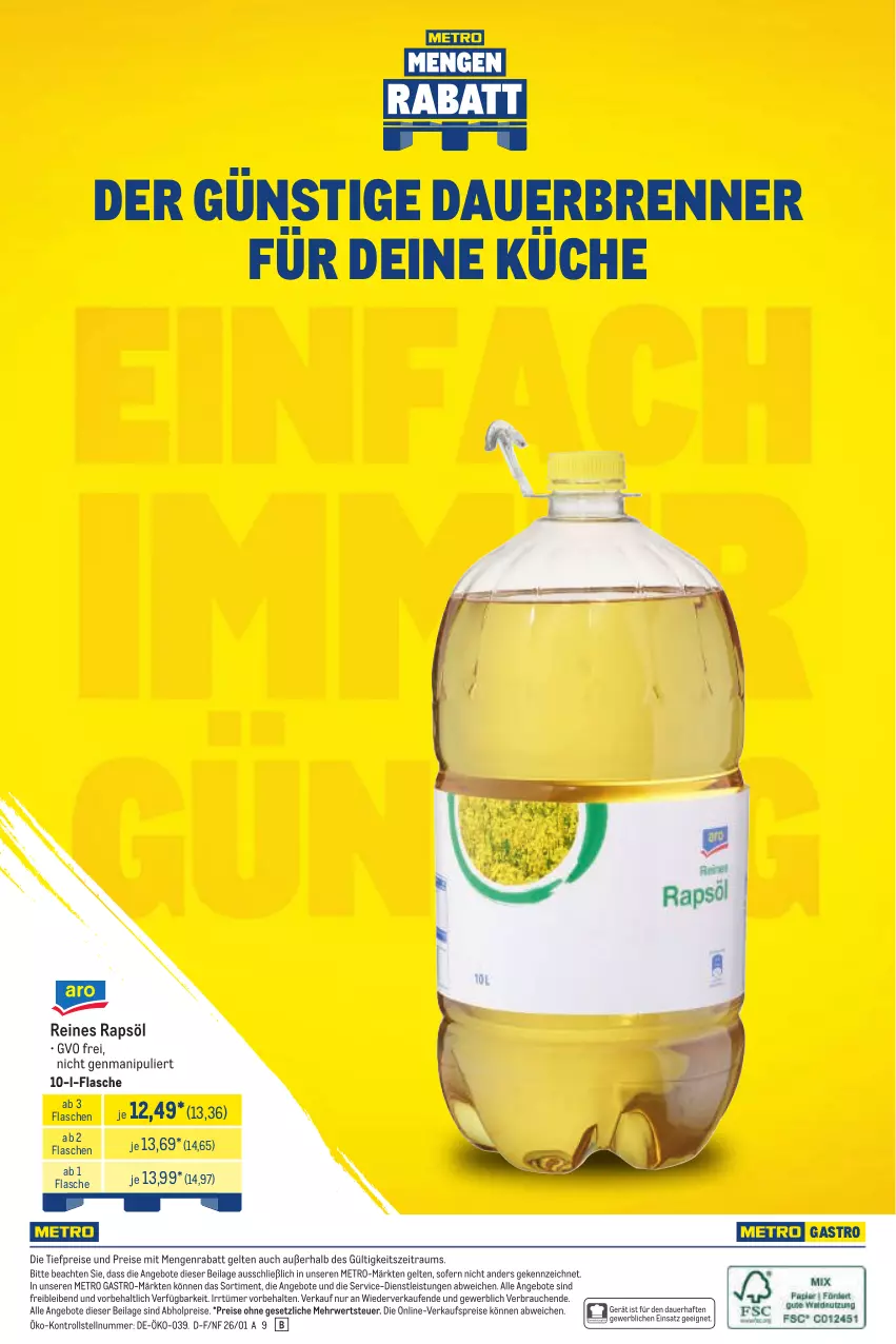 Aktueller Prospekt Metro - Monats-Menü - von 01.01 bis 31.01.2026 - strona 22 - produkty: abholpreise, angebot, angebote, auer, eis, flasche, ilag, küche, Metro, metro gastro, rapsöl, Rauch, reines rapsöl, reis, rwe, Ti, tiefpreis