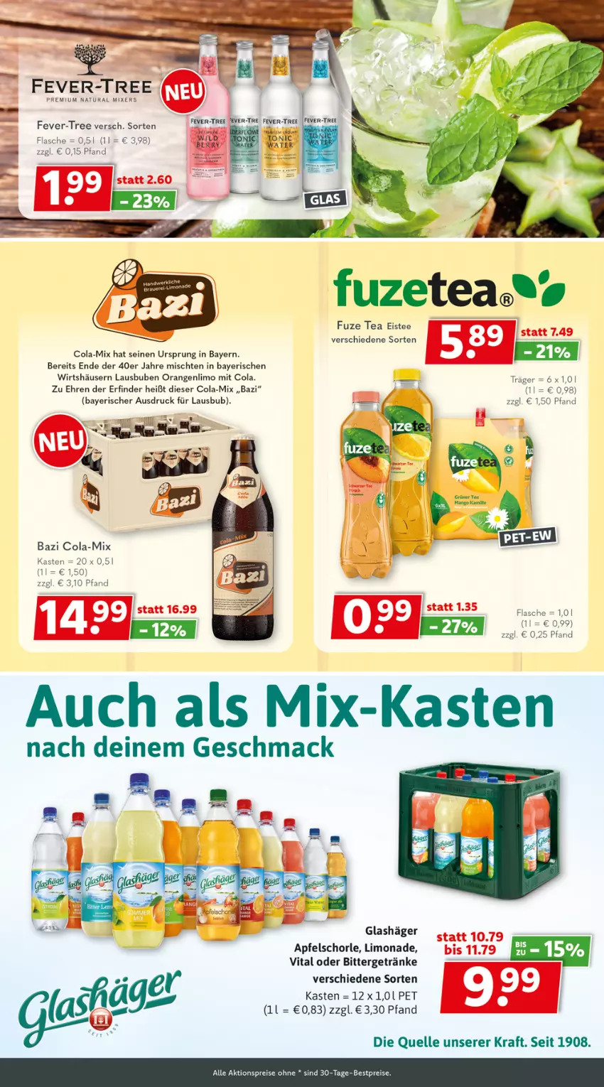 Aktueller Prospekt Getraenkeland - von 15.05 bis 27.05.2023 - strona 6 - produkty: aktionspreis, apfel, Apfelschorle, bestpreis, bestpreise, cola, eis, eistee, elle, fever-tree, fisch, fische, flasche, fuze tea, fuzetea, getränk, getränke, kraft, limo, limonade, mac, orange, orangen, reis, schorle, tee, Ti, usb, vita