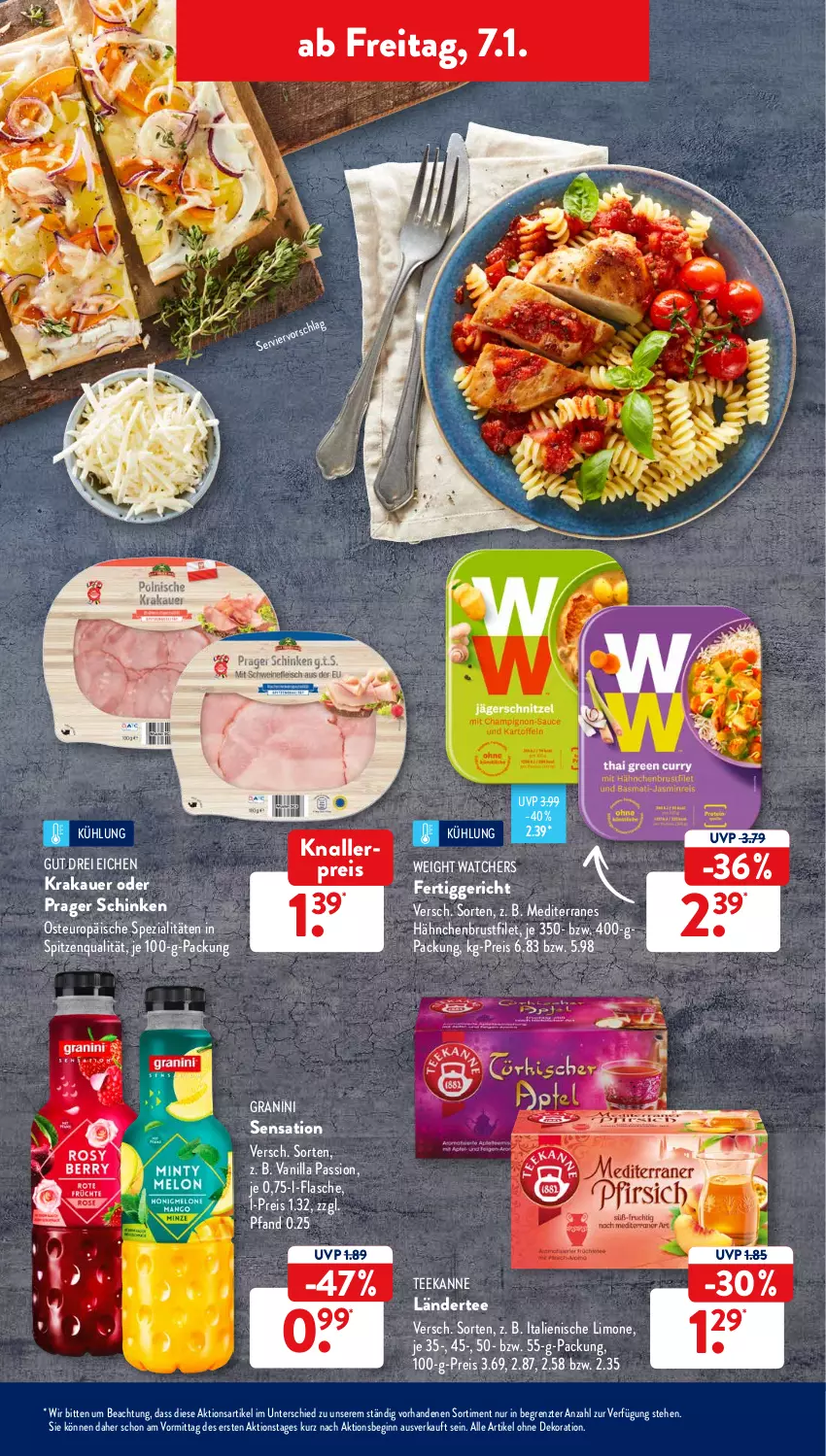 Aktueller Prospekt AldiSud - ALDI Aktuell - von 03.01 bis 08.01.2022 - strona 31 - produkty: alle artikel ohne dekoration, auer, brustfilet, dekoration, eis, fertiggericht, filet, flasche, gin, granini, hähnchenbrust, hähnchenbrustfilet, knallerpreis, krakauer, Ländertee, limo, reis, schinken, Spezi, spitzenqualität, tee, teekanne, Ti, ZTE