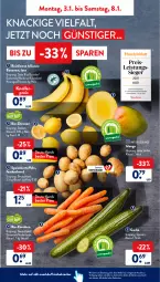 Gazetka promocyjna AldiSud - ALDI Aktuell - Gazetka - ważna od 08.01 do 08.01.2022 - strona 2 - produkty: aldi, alle artikel ohne dekoration, banane, bananen, beutel, bio, bio-karotten, bio-zitronen, dekoration, eis, gurke, karotten, kartoffel, kartoffeln, knallerpreis, kracher, mango, natur, reis, speisekartoffeln, Ti, zitrone, zitronen, ZTE